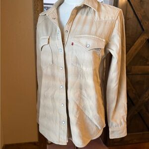 Levi's Light Beige Shirt with Red Logo Patch